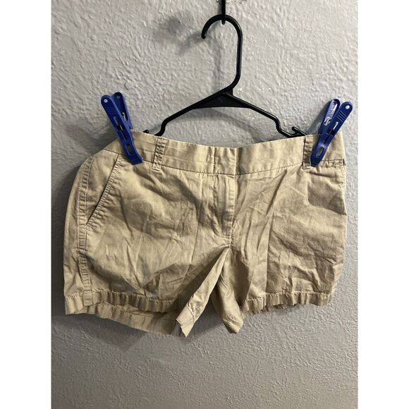 J Crew‎ Womens Shorts Size 8 Tan  Chino 100% Cotton Slash Pockets - Picture 3 of 6